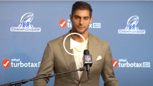 Emotional Garoppolo reflects after likely last game as 49er