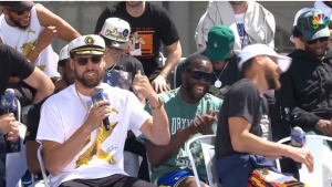 Klay Thompson puts together hilarious performance during Warriors parade