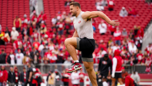 John Lynch discusses Nick Bosa’s contract holdout as DL remains absent at practice